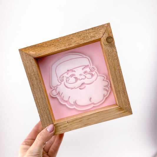 Pink Santa - 6" Square Sign