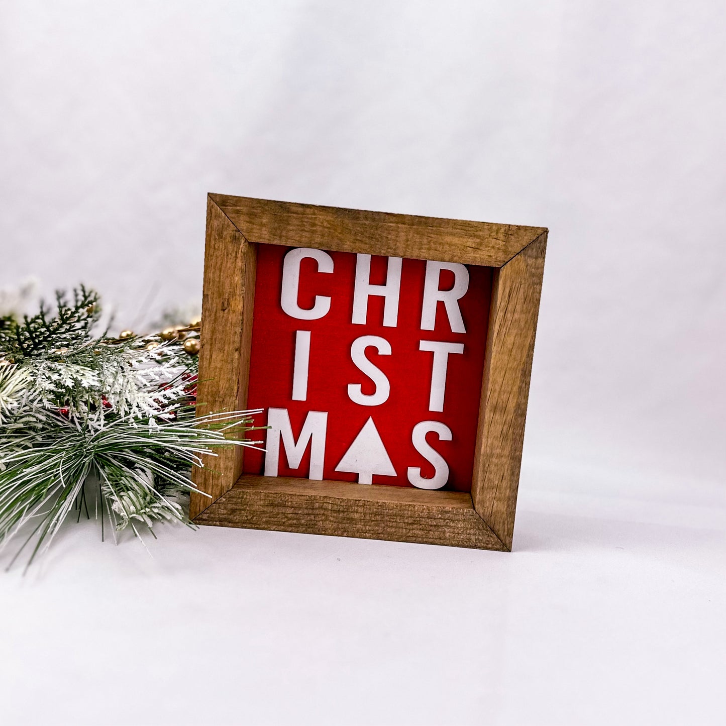 CHRISTMAS (Red) - 6" Square Sign