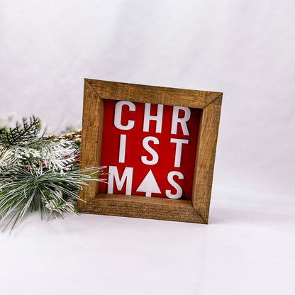 CHRISTMAS (Red) - 6" Square Sign