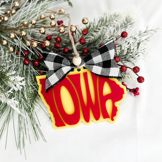 Oversized Iowa Y/R - Ornament
