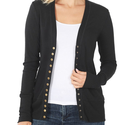 Snap Cardigan - Black