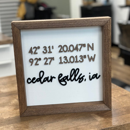 Cedar Falls - 10" Square Sign